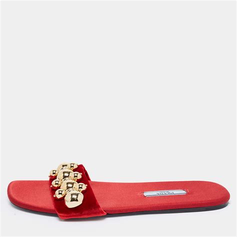 prada satin slippers 2019|prada flat velvet slides.